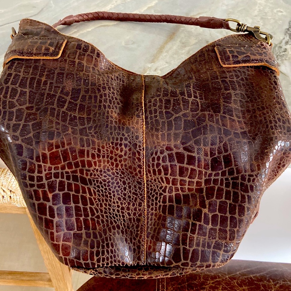 Liebeskind leather crocodile print tote